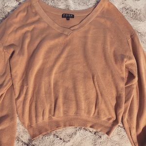 peach v neck sweater